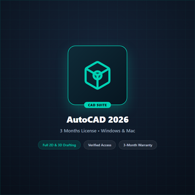 AutoCAD 2026 – 3 Months Autodesk Official License (Windows & Mac)