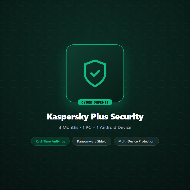 Kaspersky Plus Total Security – 3 Months (1 PC + 1 Android Device)